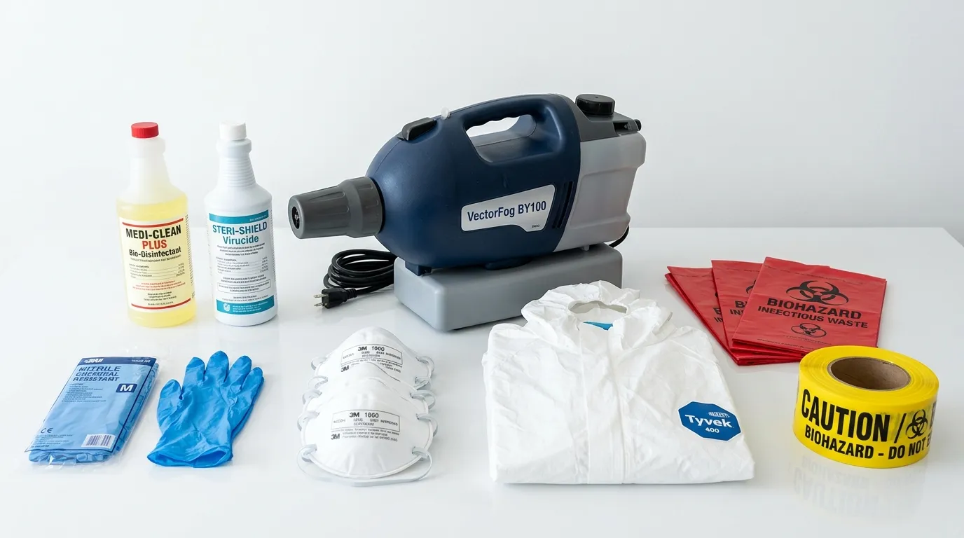 Professional biohazard remediation crew working in Perry Heights